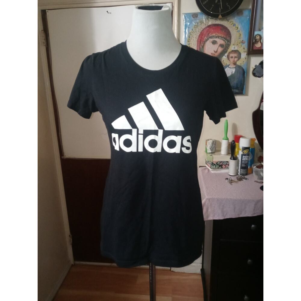 Adidas Amplifier Tee Short Sleeve Black White Graphic Logo T-Shirt